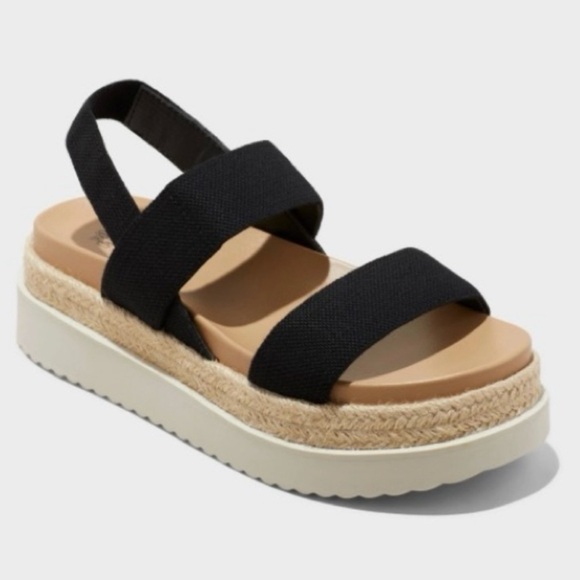Universal Thread Shoes - wild fable Black Stretch Strap “Elliot” Platform Sandal
